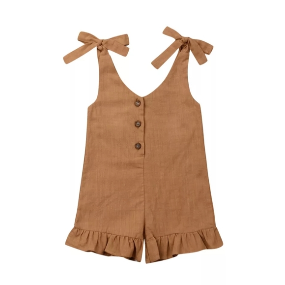 Girl's 5T Khaki Romper (Brand New) - Picture 1 of 2